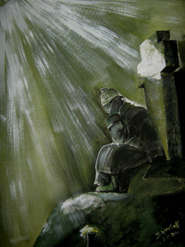 Ein trauriger Soldat scheinbar ohne Hoffnung, oder?