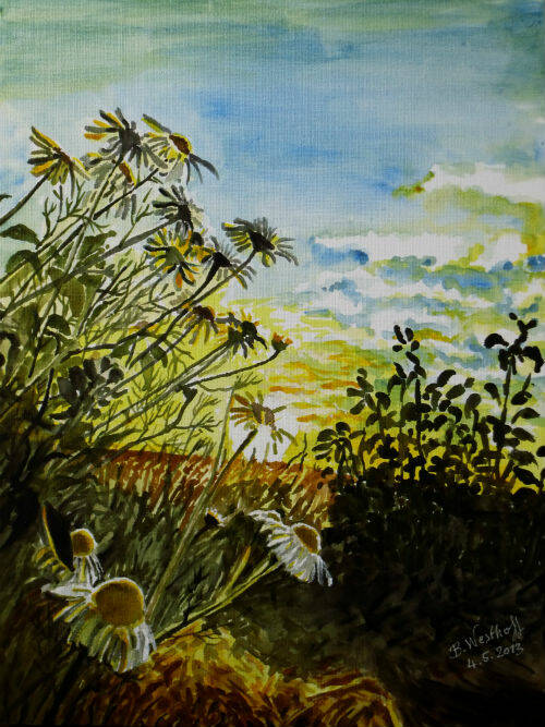 Aquarell einer SommerwiesernOriginalgrÃ¶ÃŸe 30×40