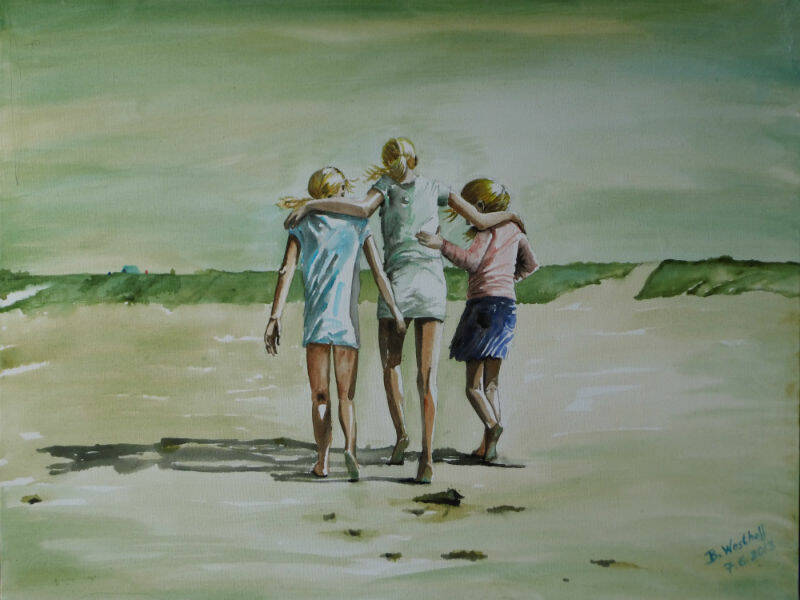 Aquarell Nostalgie rnOriginalgrÃ¶ÃŸe 50×70 cm