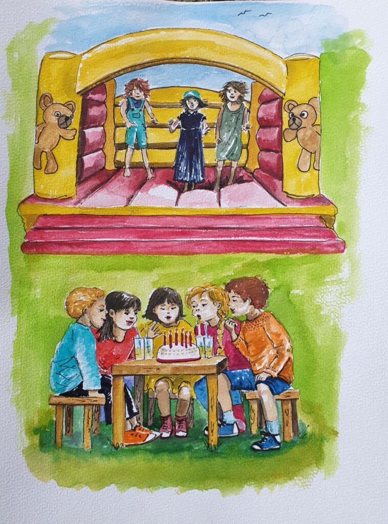 Aquarell A4rnaus dem Kinderbuch rnDie Pferde fÃ¼r Katharina