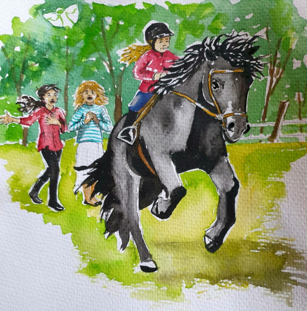 Aquarell A4rnfÃ¼r das Kinderbuch rnDie Pferde fÃ¼r Katharina