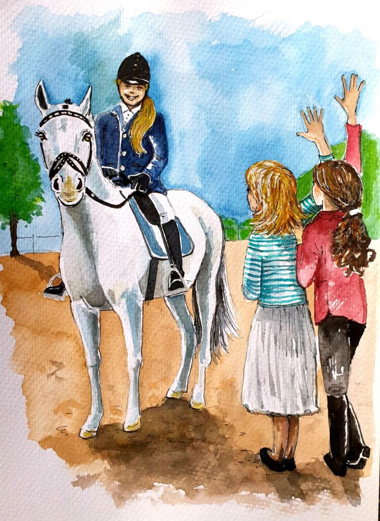 Aquarell A4 rnfÃ¼r das KinderbuchrnDie Pferde fÃ¼r Katharina