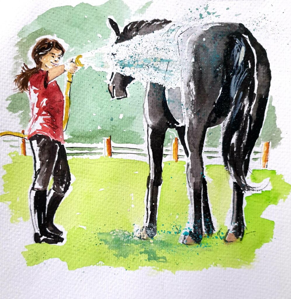 Aquarell A4rnfÃ¼r das Kinderbuch rnDie Pferde fÃ¼r Katharina